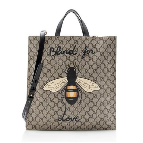 gucci bee backpack blind for love|GUCCI GG Supreme Monogram Blind for Love Vertical Tote .